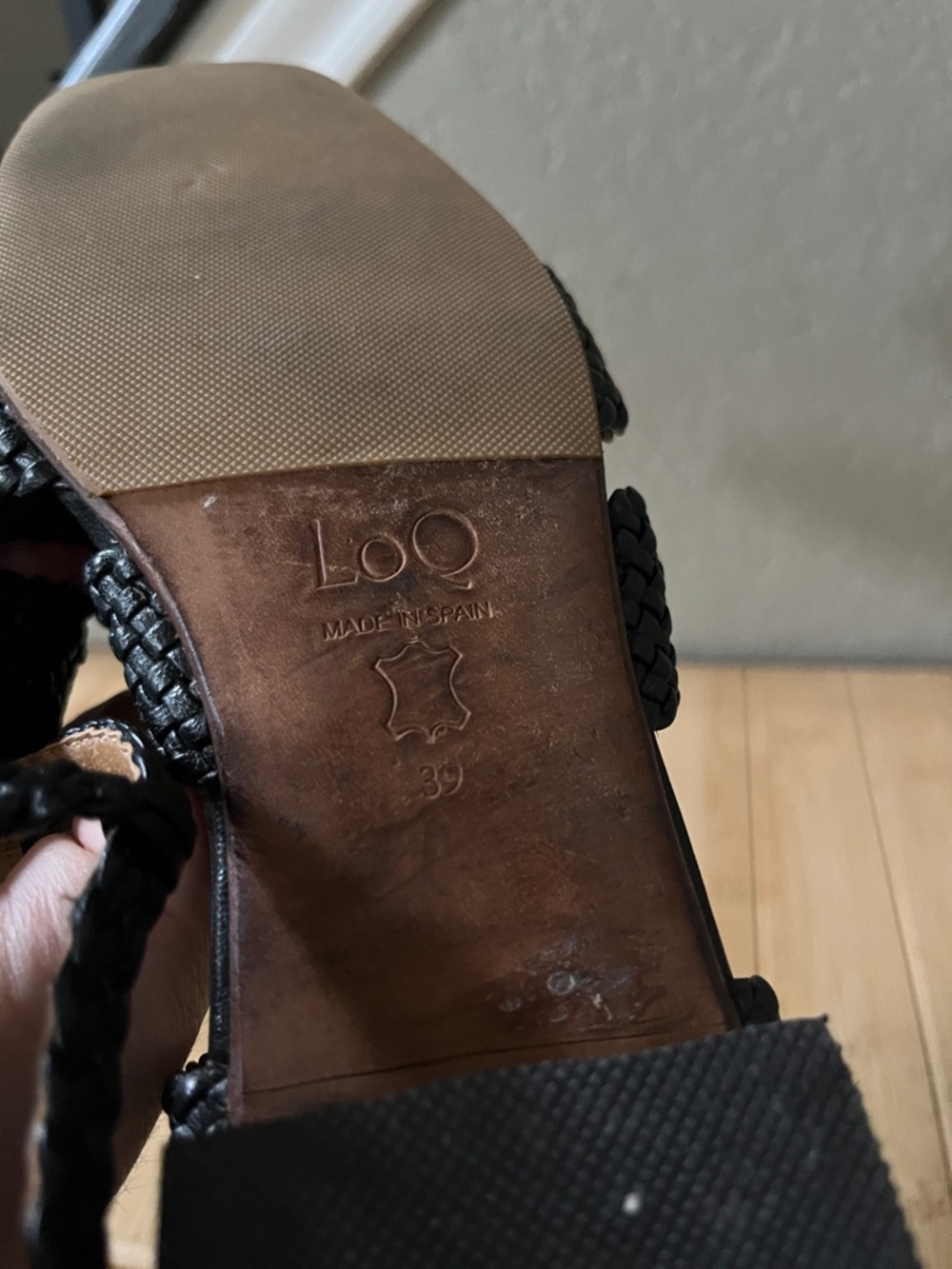 LOQ Arlo Sandal - Black Braided Leather Strappy Women’s Sandals - 39 - Picture 11 of 13